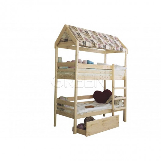 Кровать домик двухъярусная Baby-house 70х160