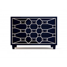 Большой синий комод emerald (etg-home) синий 111x78x43 см.