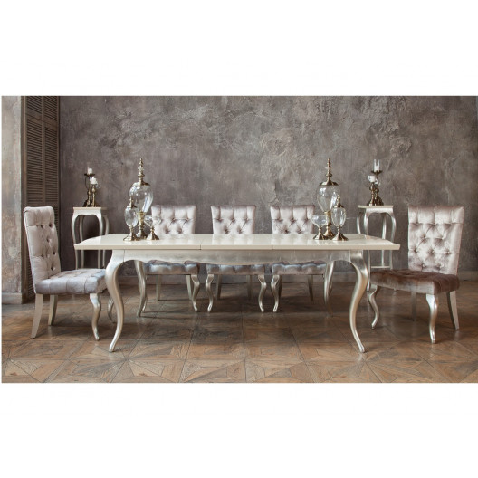 Раздвижной стол venezia (fratelli barri) серебристый 240x76x108 см.