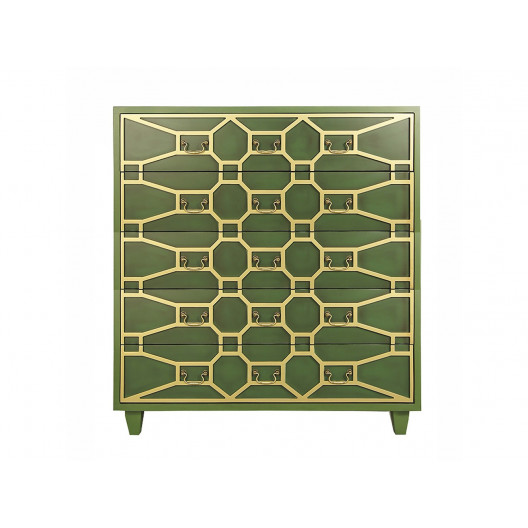 Комод на 5 ящиков emerald (etg-home) зеленый 111x120x43 см.