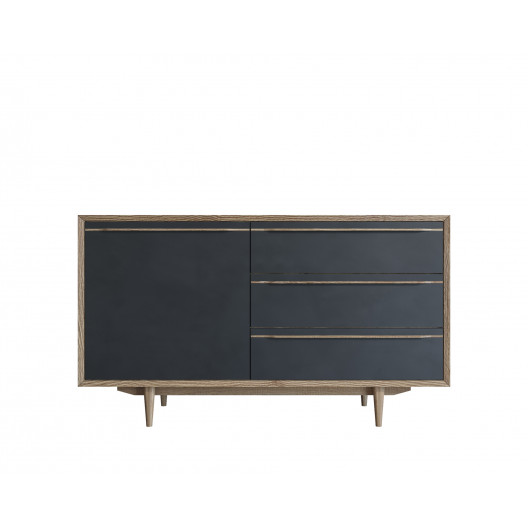 Комод bruni black (etg-home) черный 130x75x45 см.