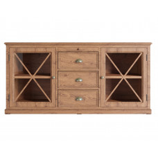 Комод palermo natural с дверками (etg-home) коричневый 163x79x47 см.