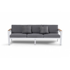 Трехместный диван из алюминия с подушками фореста (outdoor) серый 210x56x75 см. Трехместный диван из алюминия с подушками фореста (outdoor) серый 210x56x75 см.