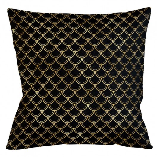 Интерьерная подушка чешуйки двойные (object desire) черный 45x12x45 см.