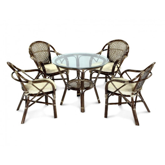 Комплект обеденный ellena (ecodesign) коричневый 62x88x84 см.
