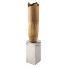 Ваза напольная wooden vase on stainless steel pillar (m-style) бронзовый 25x160x25 см.