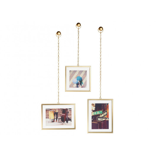 Мультирамка fotochain (umbra) золотой 20x43x1 см.