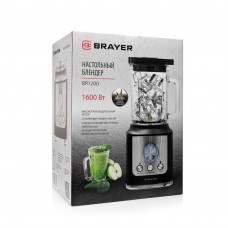Блендер настольный Brayer BR1200, 1600 Вт, 1,8 л, 6 ножей, импульс, колка льда, смузи