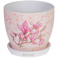 Горшок HOME DECOR Розовые цветы, 11,5х13 см, керамика