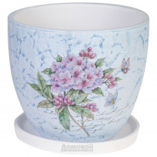 Горшок HOME DECOR Сиреневые цветы, 18х18,5 см, керамика