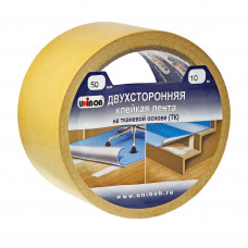 Лента клейкая двусторонняя UNIBOB 50мм х 10м (на основе ткани),арт.28213