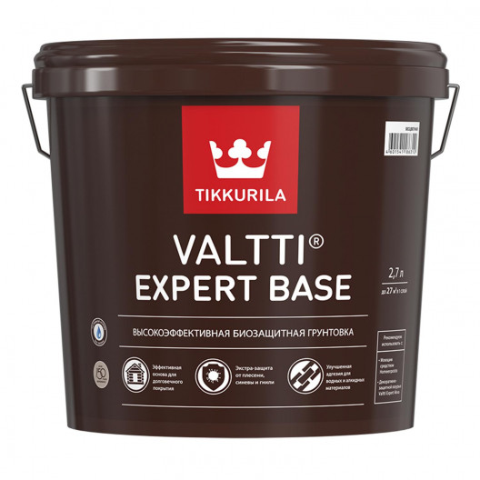 Антисептик грунтовочный водоразбавляемый VALTTI EXPERT BASE 2,7л бесцветный