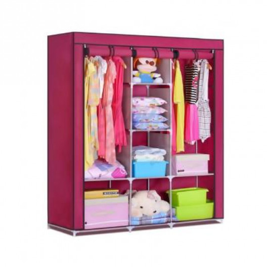 Мобильный тканевый шкаф Storage Wardrobe, Розовый